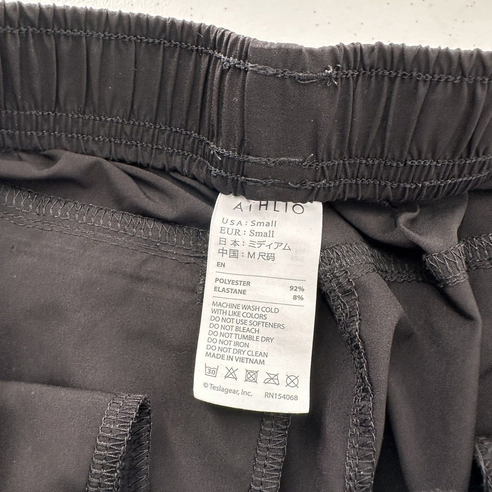 Athlio Mens Black Running Shorts Size S Breathable Polyester & Elastane Fabric W - Picture 2 of 10